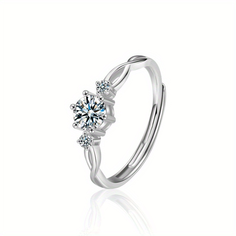 925 Silver Moissanite Couple Ring for Engagement Wedding Anniversary